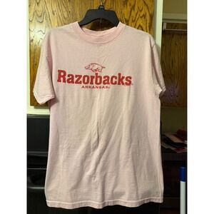 Arkansas Razorbacks T Shirt Mens Medium Pink Graphic Short Sleeve Pro-Ad Sports‎